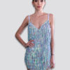 Vestido lentejuelas colgantes color lila tornasol