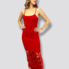 Vestido knit rojo corte diamante
