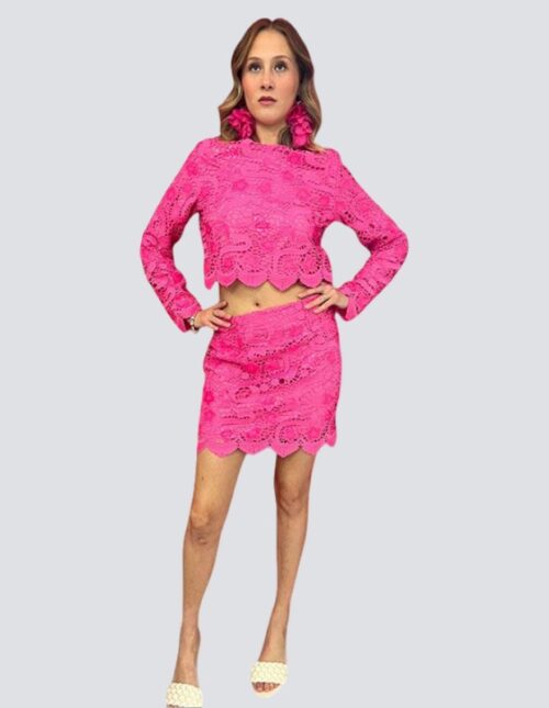 Set en crochet fucsia - Imagen 2