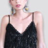 Crop top negro hilos lentejuela