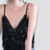 Crop top negro hilos lentejuela - Imagen 2