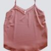 Blusa lencera de tirantes color salmón con encaje - Imagen 2