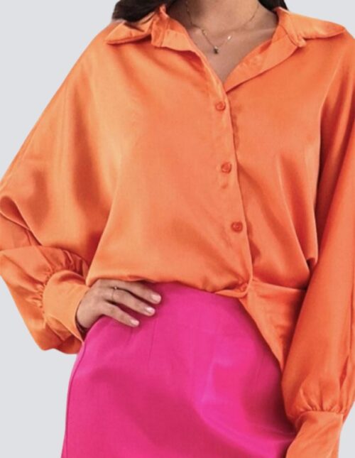 Blusa Naranja satin - Imagen 2