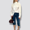 Camisa oversize blanca, botones negros - Imagen 2