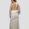 Set top halter, falda corte sirena, encaje blanco/forro nude - Imagen 2
