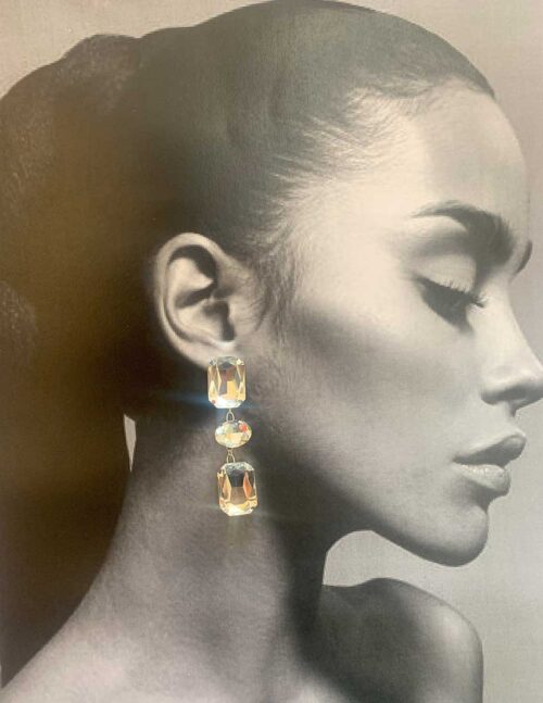 Aretes largos con diseño de imitación diamantes