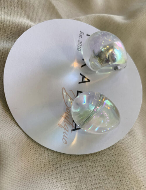 Aretes gota dupe bottega transparentes