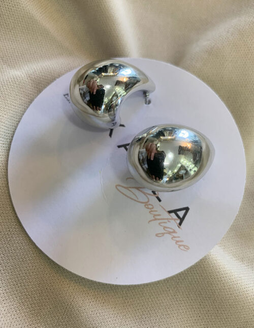 Aretes gota dupe bottega plateadas