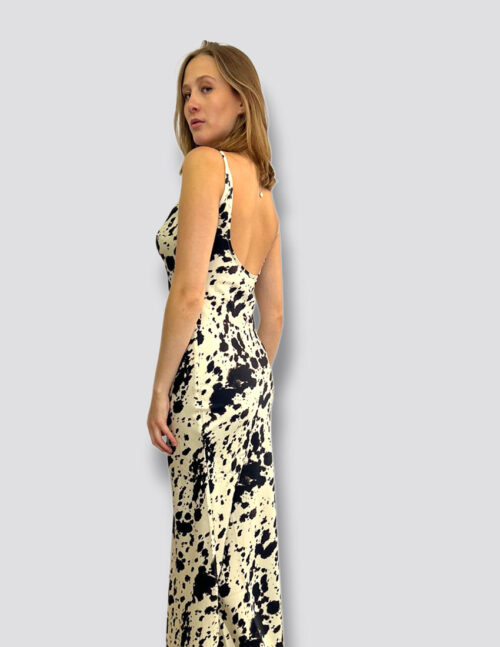 Vestido de satin estampado vaca - Imagen 2