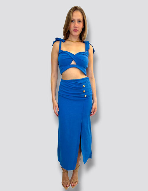 Set top y falda recta color royal blue - Imagen 2