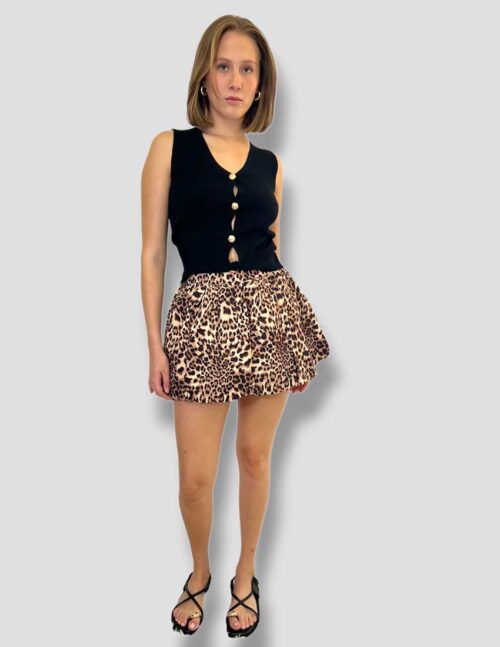 Minifalda globo animal print - Imagen 2
