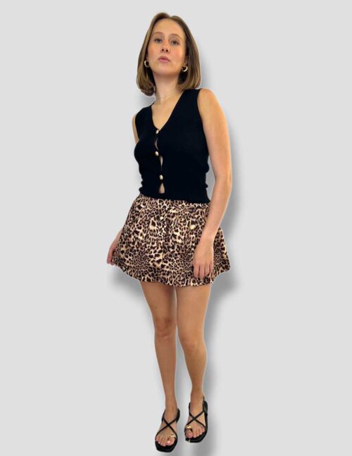 Minifalda globo animal print