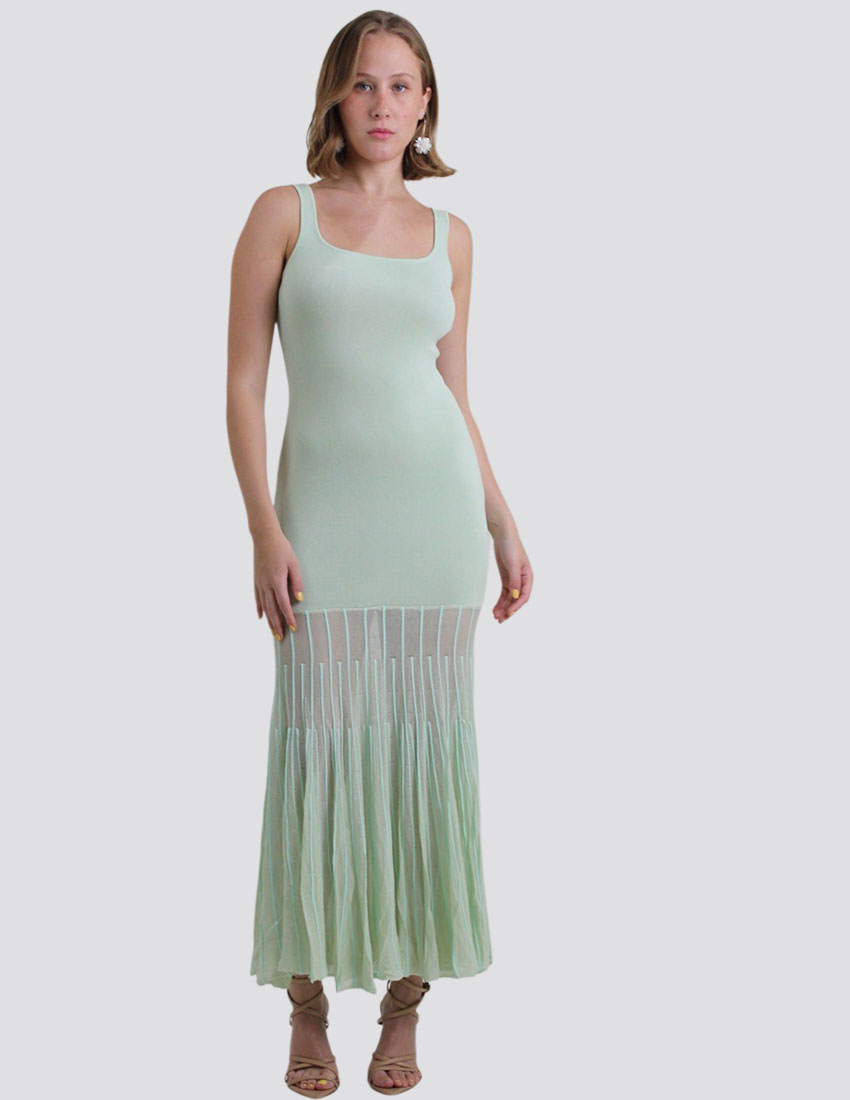 Vestido tejido de punto, verde pistache