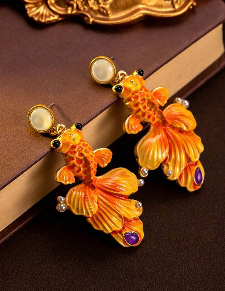 Aretes diseño peces koi