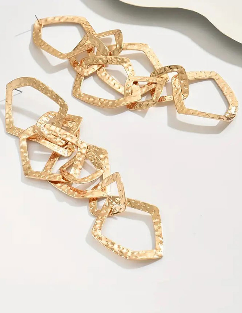 Maxi aretes diseño geometrico, poligonos asimetricos