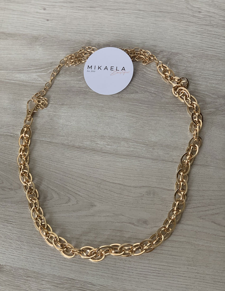 Cinturón de cadena dorado eslabones dobles pequeños