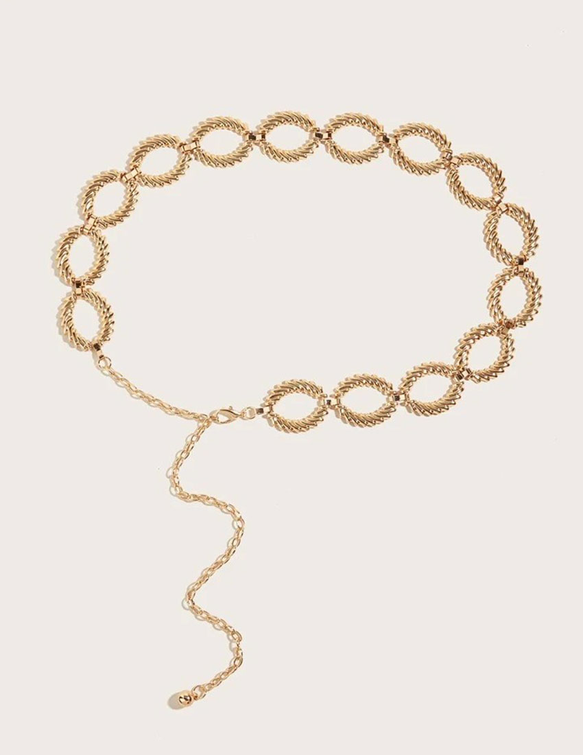 Cinturón de cadena dorado, eslabones medianos