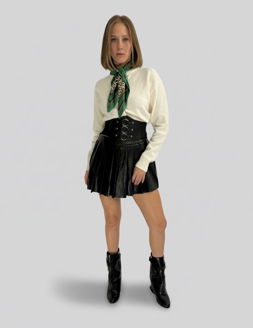 Minifalda tablones color negra