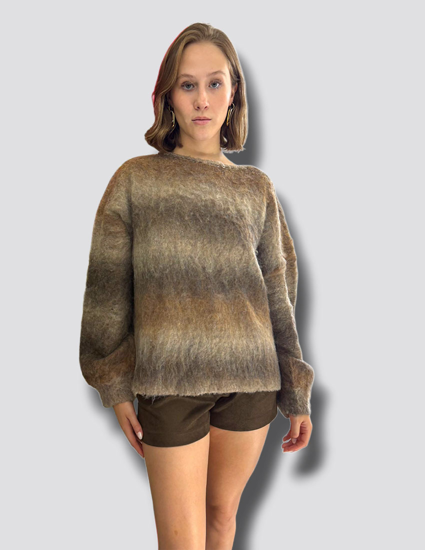 Short en suede color café oscuro