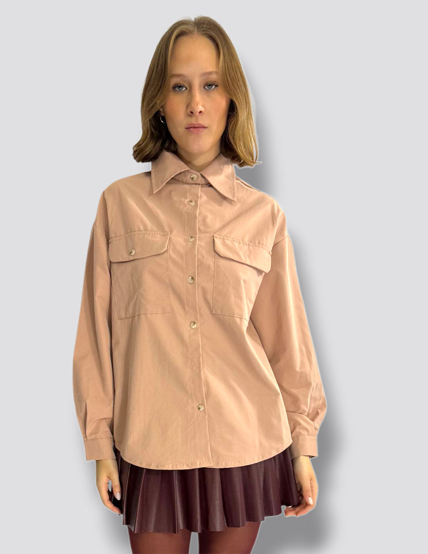 Camisa over size, color peach