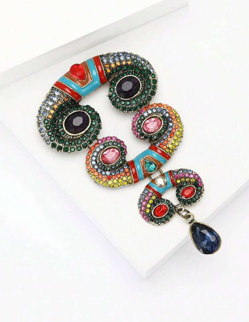 Broche estilo vintage aleación zinc e incrustaciones de diamantes imitación