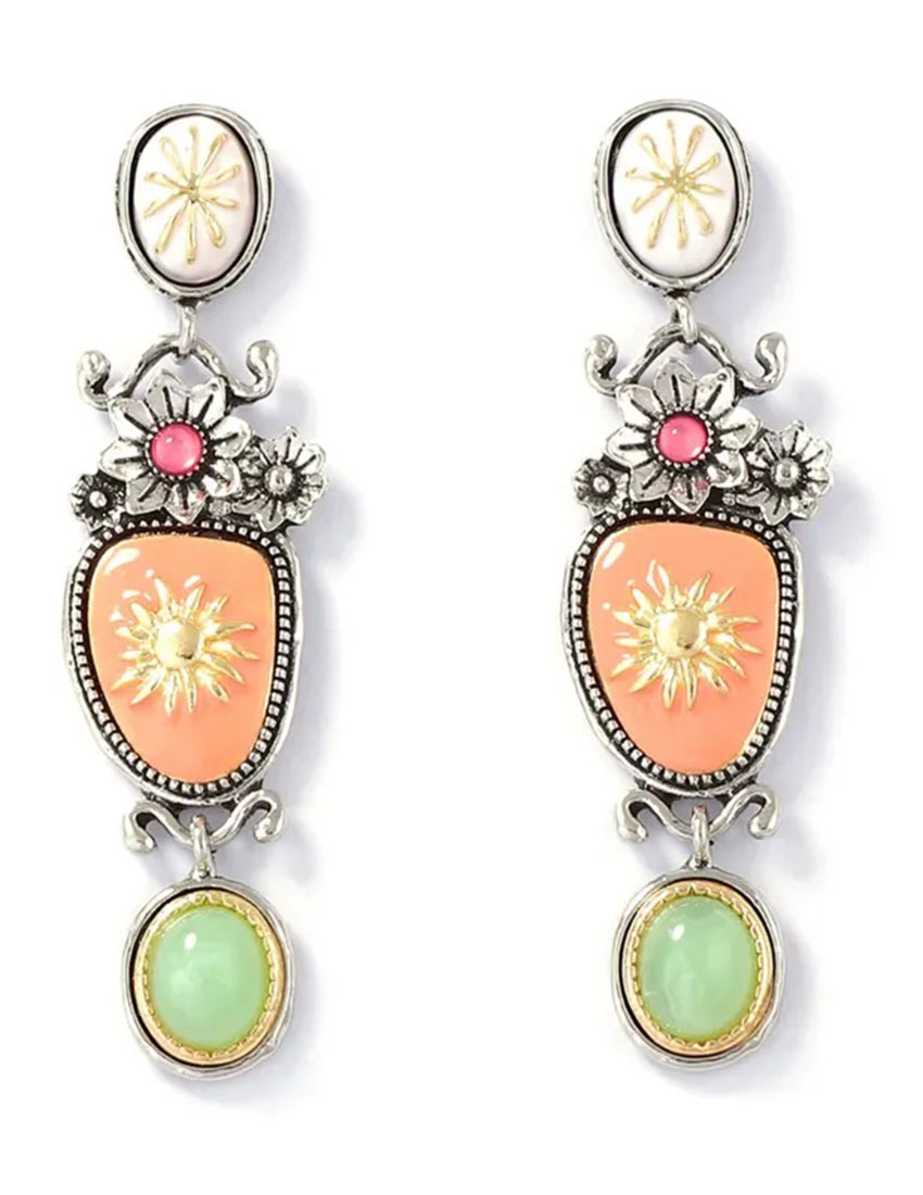 Aretes colgantes aleación de zinc con diseño vintage