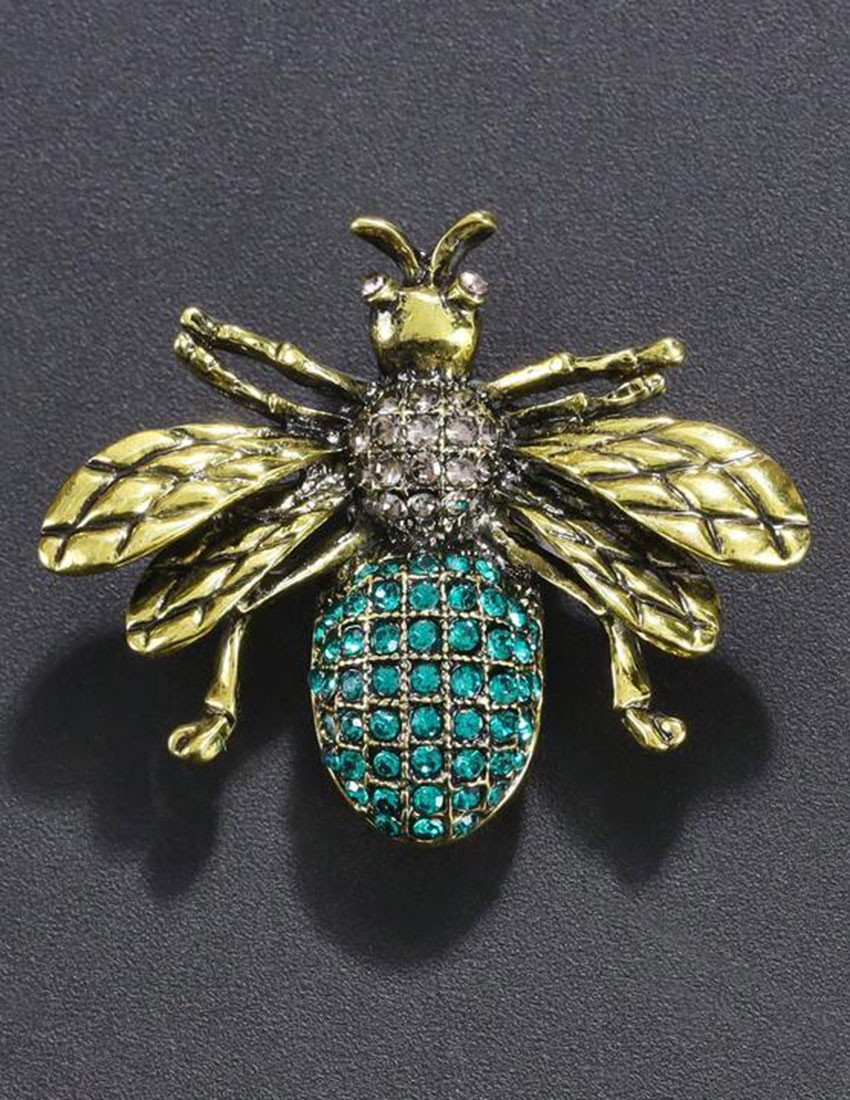 Broche diseño insecto con incrustaciones de cristal