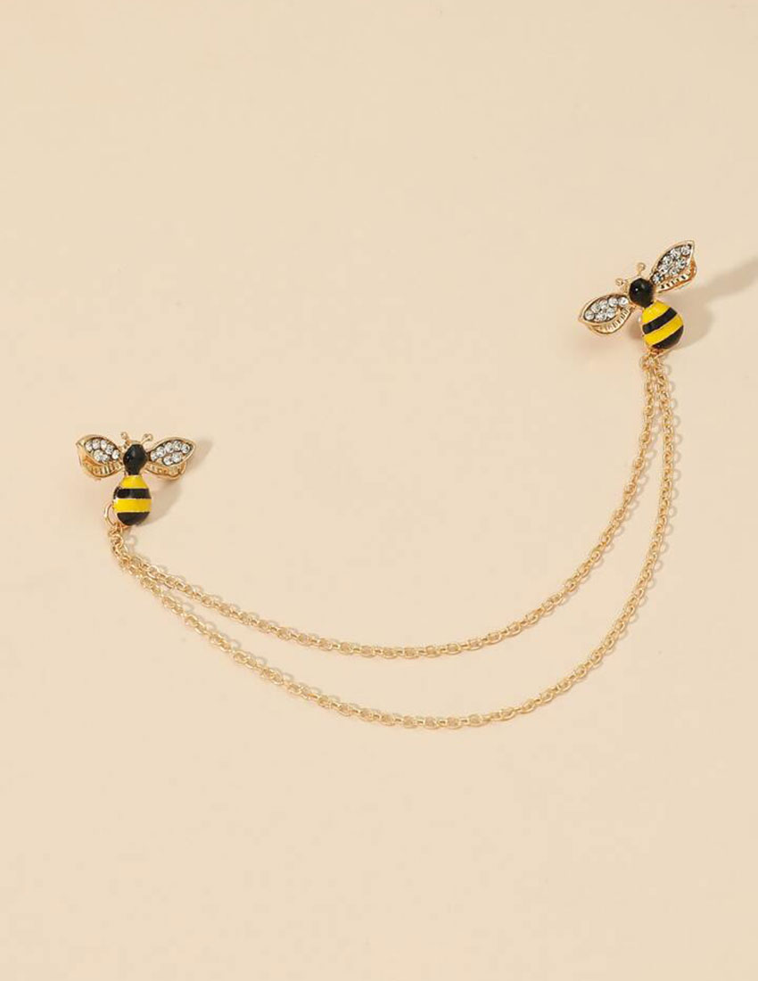 Broche de pin diseño con dos abejas