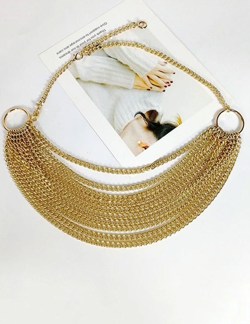 Collar cadenas doradas multiformas