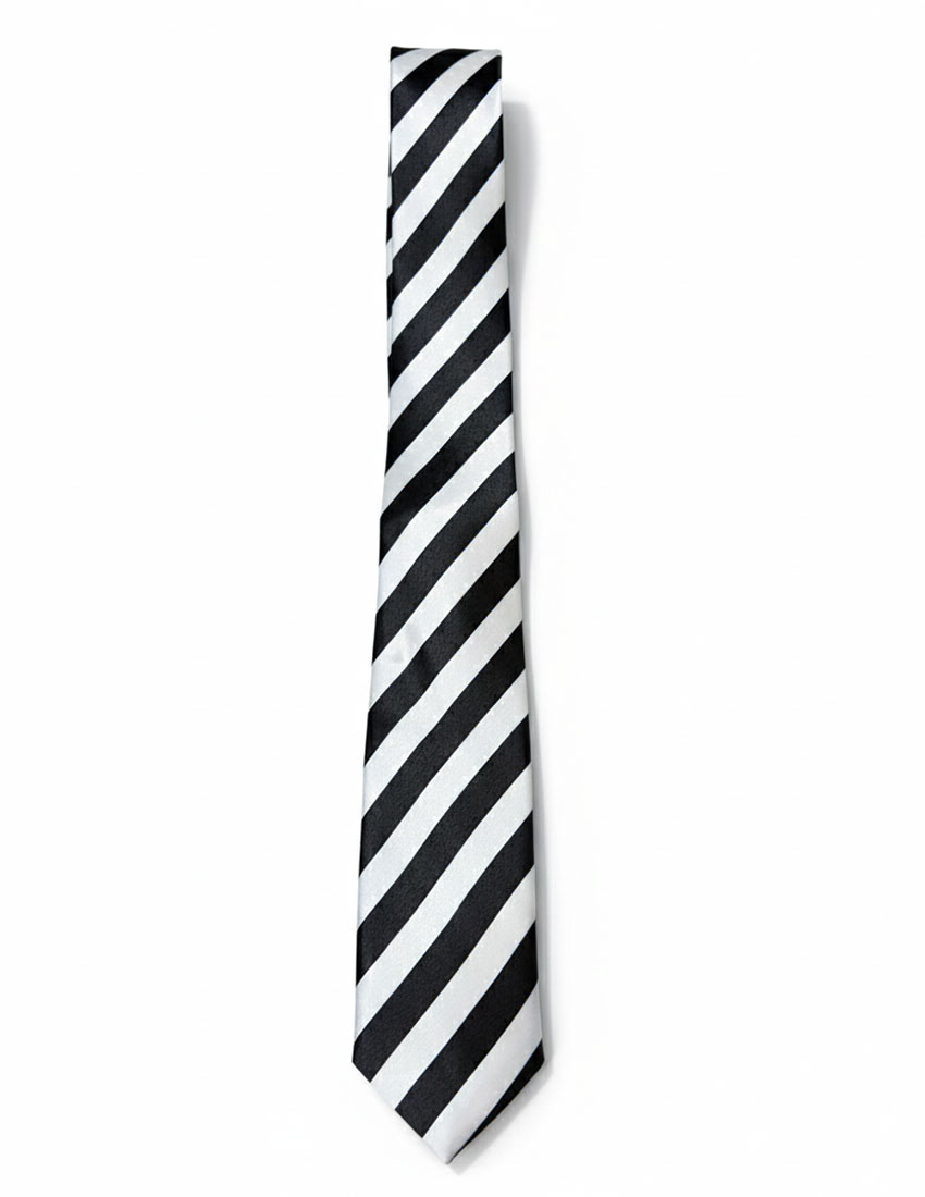 Corbata rayas negro con blanco